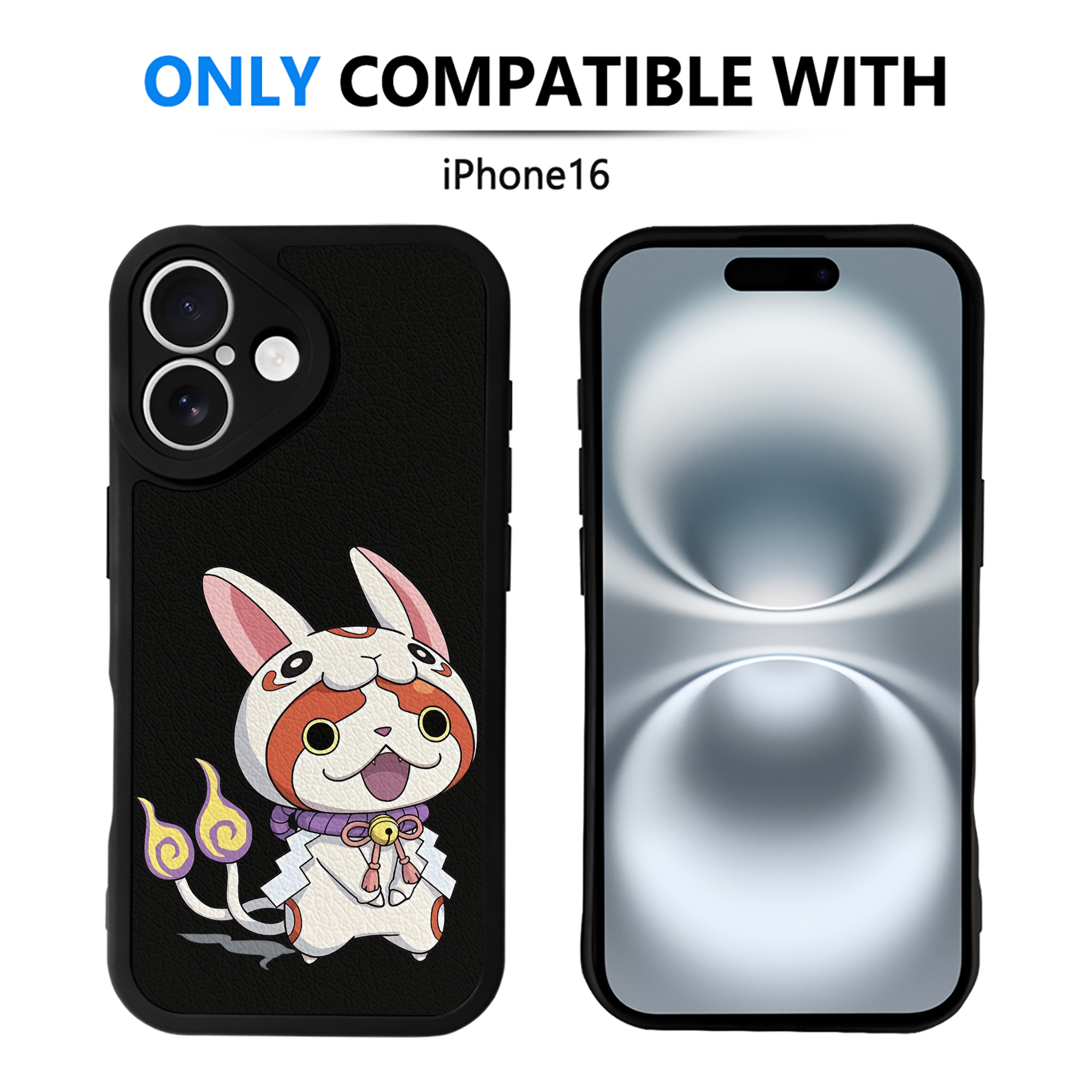 （画像用） 妖怪ウォッチ Yo-kai Watch 【iPhone 16シリーズ対応】シリコンスマホケース（レザー調） 材質：シリコン